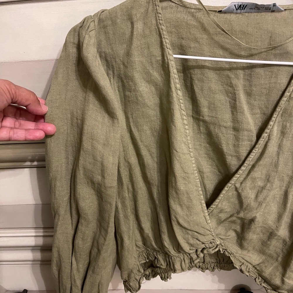 Cropped Zara linen blouse - Picture 3 of 5